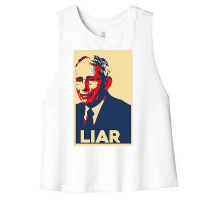 Fauci Liar Shirt Retro Vintage Dr Fauci Anthony Fauci Liar Women's Racerback Cropped Tank