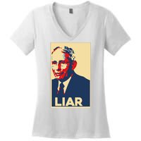 Fauci Liar Shirt Retro Vintage Dr Fauci Anthony Fauci Liar Women's V-Neck T-Shirt