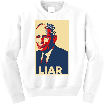 Fauci Liar Shirt Retro Vintage Dr Fauci Anthony Fauci Liar Kids Sweatshirt