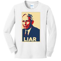 Fauci Liar Shirt Retro Vintage Dr Fauci Anthony Fauci Liar Kids Long Sleeve Shirt