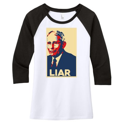 Fauci Liar Shirt Retro Vintage Dr Fauci Anthony Fauci Liar Women's Tri-Blend 3/4-Sleeve Raglan Shirt