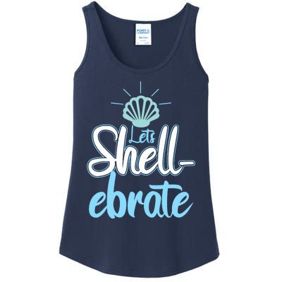 Funny Let's Shellebrate Celebrate Pun Ocean Lovers Ladies Essential Tank