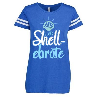 Funny Let's Shellebrate Celebrate Pun Ocean Lovers Enza Ladies Jersey Football T-Shirt