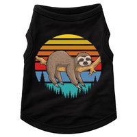 Funny Lazy Sloth Retro Sunset 1 Doggie Tank