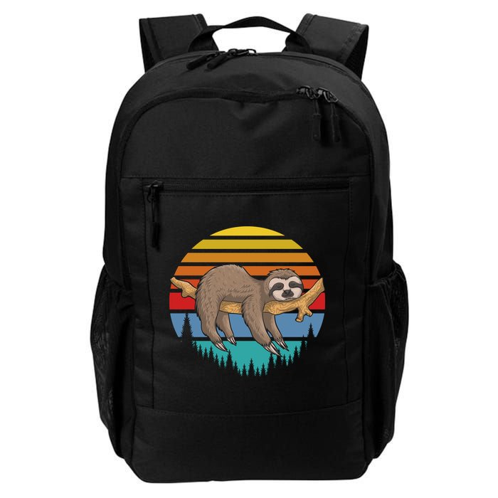 Funny Lazy Sloth Retro Sunset 1 Backpack