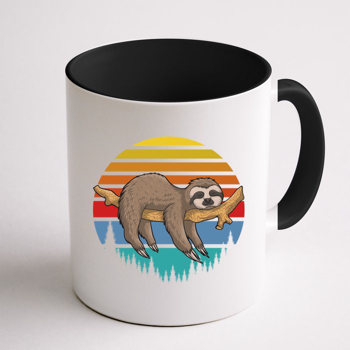 Funny Lazy Sloth Retro Sunset 1 Mug