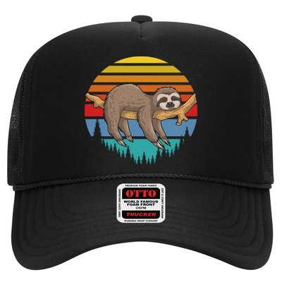 Funny Lazy Sloth Retro Sunset 1 Hat