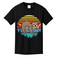 Funny Lazy Sloth Retro Sunset 1 Kids T-Shirt