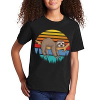 Funny Lazy Sloth Retro Sunset 1 Kids T-Shirt