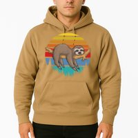 Funny Lazy Sloth Retro Sunset 1 Hoodie