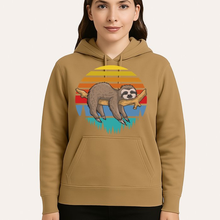Funny Lazy Sloth Retro Sunset 1 Hoodie