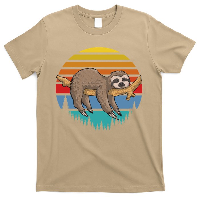 Funny Lazy Sloth Retro Sunset 1 T-Shirt