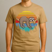Funny Lazy Sloth Retro Sunset 1 T-Shirt