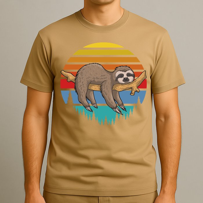 Funny Lazy Sloth Retro Sunset 1 T-Shirt