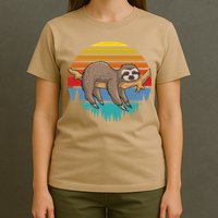 Funny Lazy Sloth Retro Sunset 1 T-Shirt