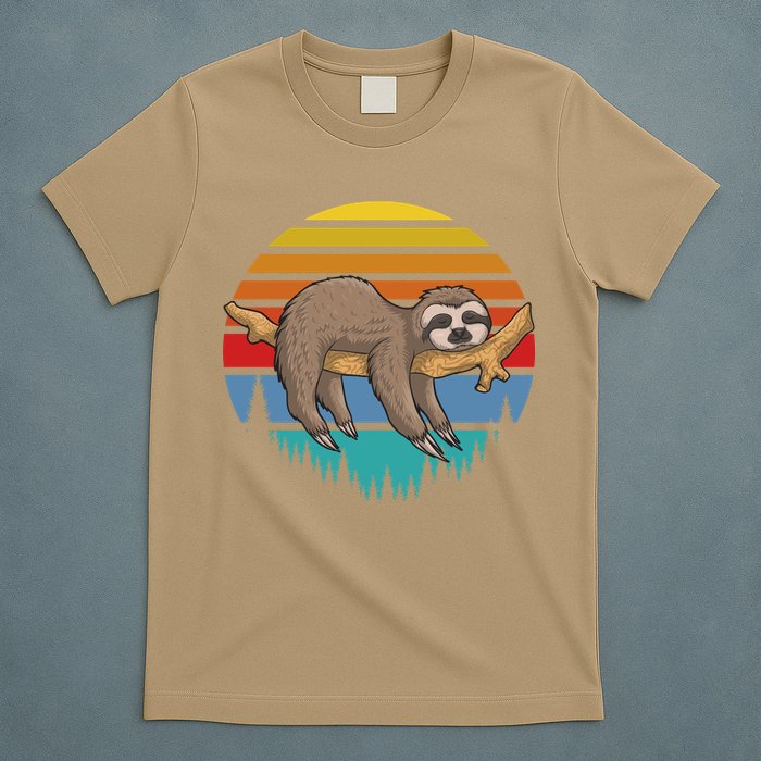 Funny Lazy Sloth Retro Sunset 1 T-Shirt