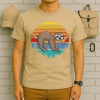 Funny Lazy Sloth Retro Sunset 1 T-Shirt