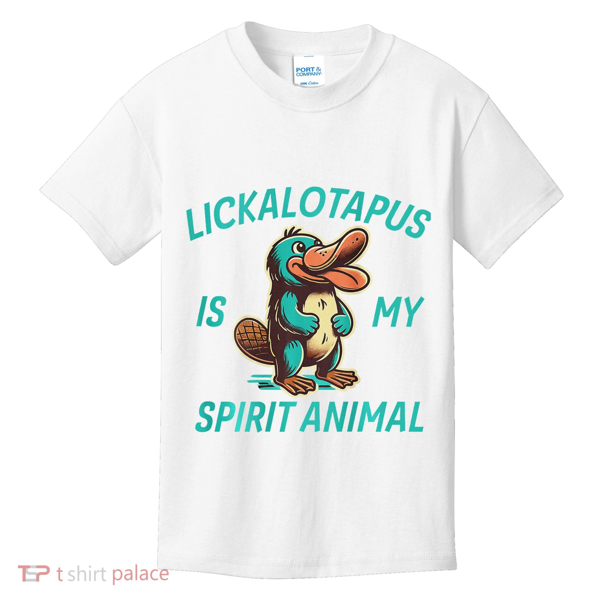 Funny Lickalotopus Spirit Animal Cute And Quirky Platypus Kids T-Shirt