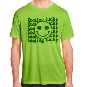 Feeling Lucky Smiley Irish Clover Adult ChromaSoft Performance T-Shirt