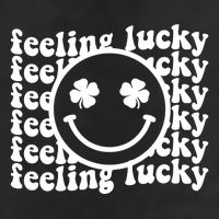 Feeling Lucky Smiley Irish Clover 7 Panel Mesh Trucker Snapback Hat