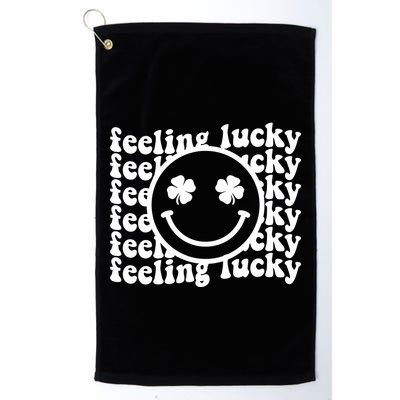 Feeling Lucky Smiley Irish Clover Golf Towel