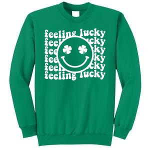 Feeling Lucky Smiley Irish Clover Sweatshirt