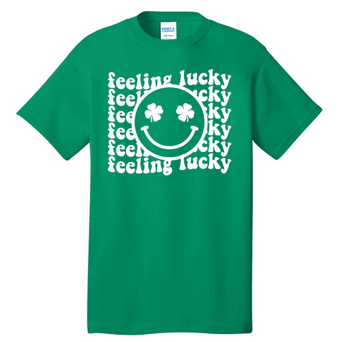 Feeling Lucky Smiley Irish Clover Tall T-Shirt