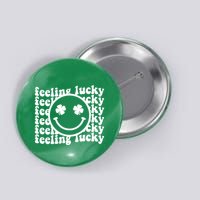 Feeling Lucky Smiley Irish Clover Button