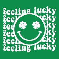 Feeling Lucky Smiley Irish Clover Button