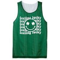 Feeling Lucky Smiley Irish Clover Mesh Reversible Basketball Jersey Tank