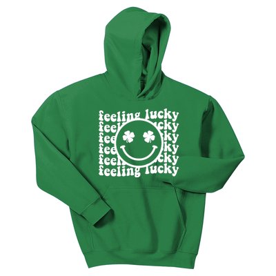 Feeling Lucky Smiley Irish Clover Kids Hoodie