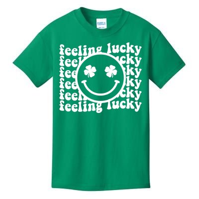 Feeling Lucky Smiley Irish Clover Kids T-Shirt