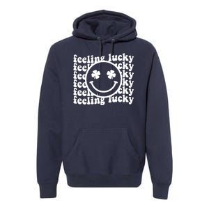 Feeling Lucky Smiley Irish Clover Premium Hoodie