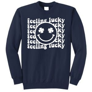 Feeling Lucky Smiley Irish Clover Tall Sweatshirt