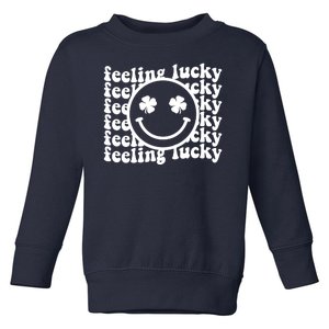 Feeling Lucky Smiley Irish Clover Toddler Sweatshirt