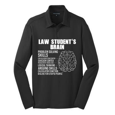 Funny Law Students Saying Lawyer Gift Study Law Student Silk Touch Performance Long Sleeve Polo