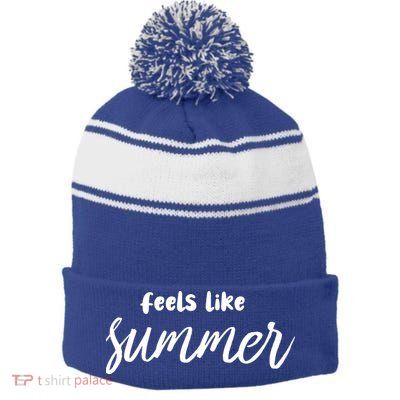 Feels Like Summer Stripe Pom Pom Beanie