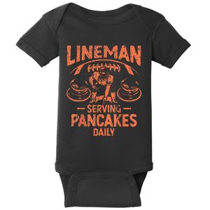 Football Lineman Serving Pancakes Daily Baby Bodysuit