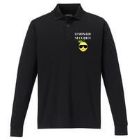 Funny Lemonade Stand Security Lemonade Security Performance Long Sleeve Polo