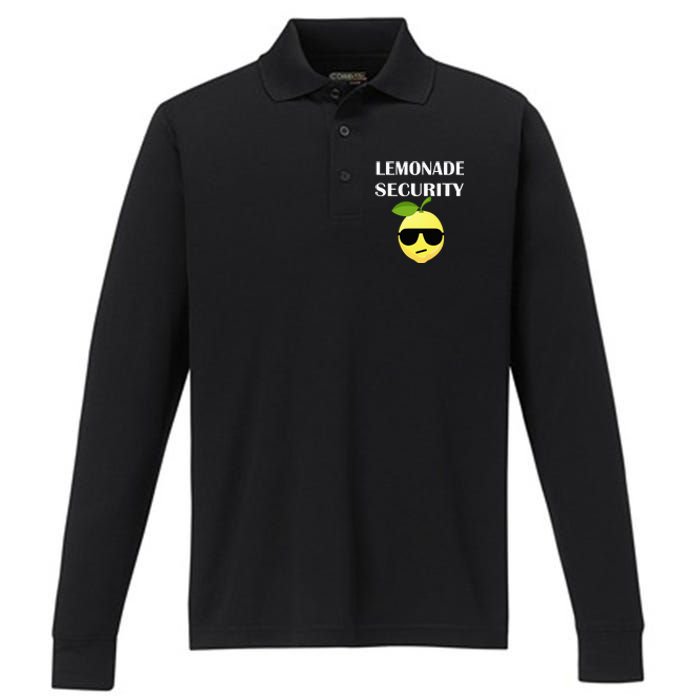 Funny Lemonade Stand Security Lemonade Security Performance Long Sleeve Polo