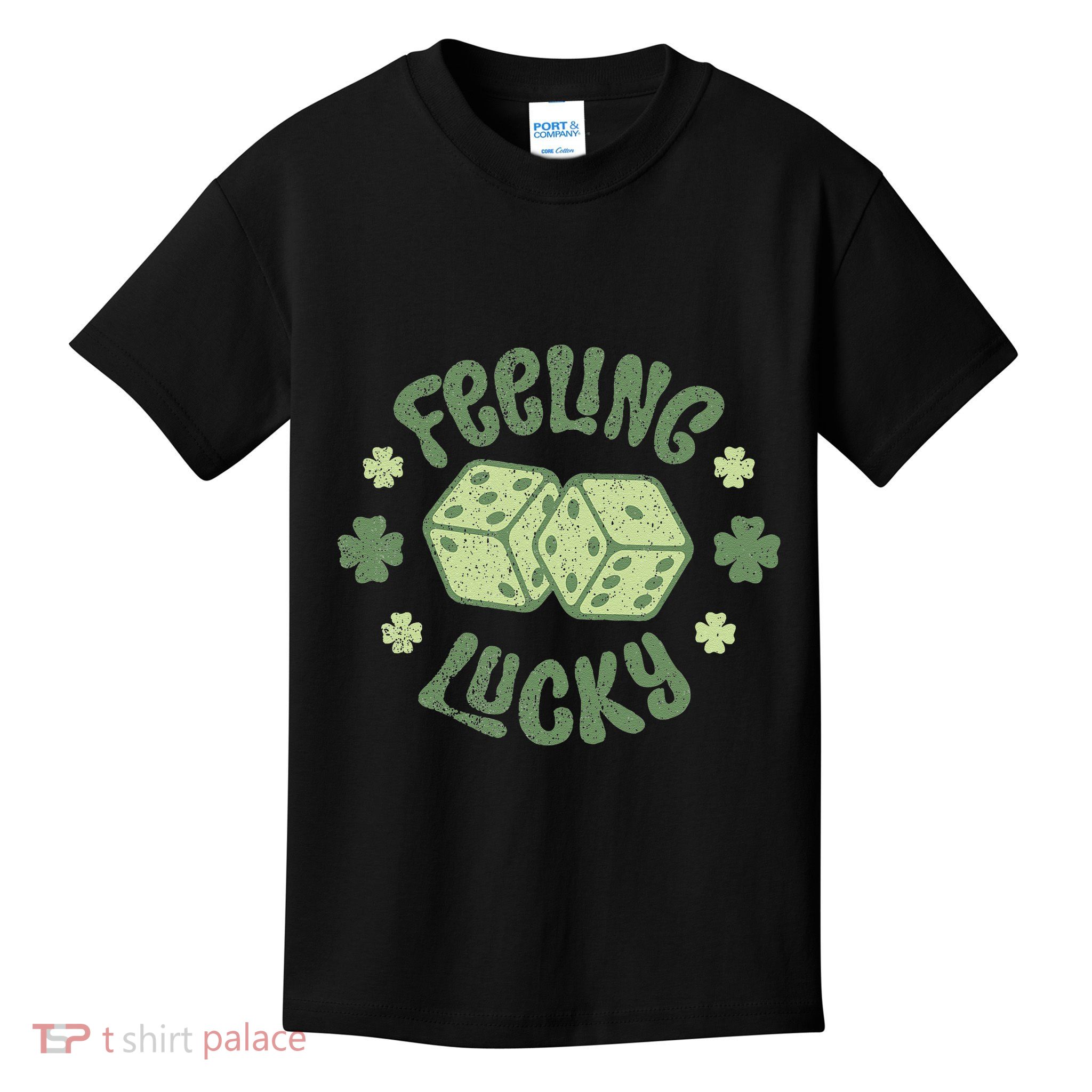 Feeling Lucky St Patricks Day Dice Distressed Kids T-Shirt