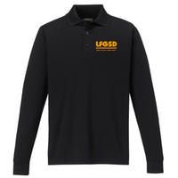 Funny Lfgsd San Diego Baseball Performance Long Sleeve Polo