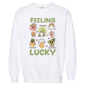 Feeling Lucky St PatrickS Day Lover Funny Drinking Team Garment-Dyed Sweatshirt