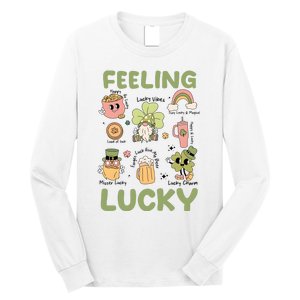 Feeling Lucky St PatrickS Day Lover Funny Drinking Team Long Sleeve Shirt