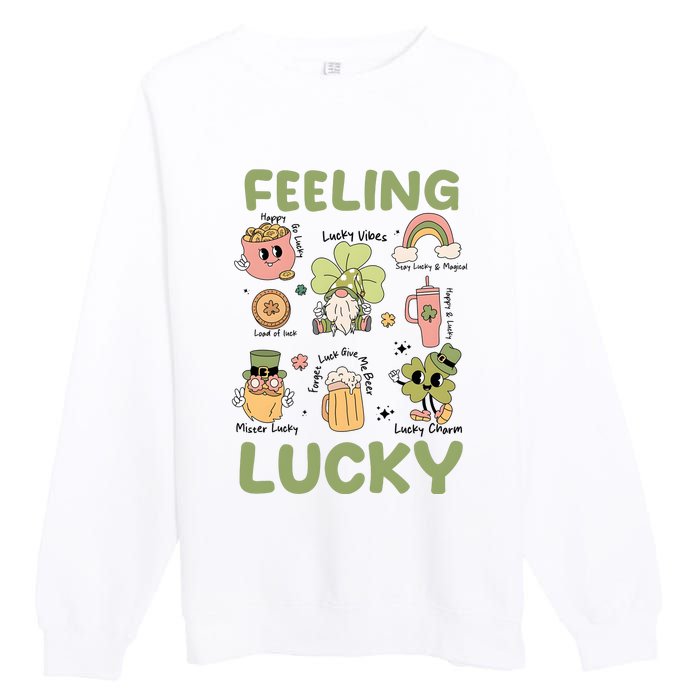 Feeling Lucky St PatrickS Day Lover Funny Drinking Team Premium Crewneck Sweatshirt