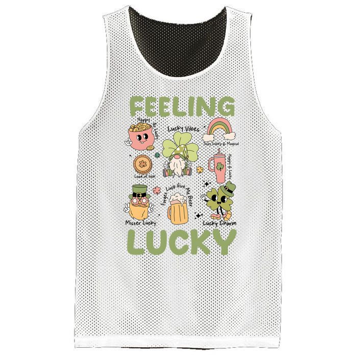 Feeling Lucky St PatrickS Day Lover Funny Drinking Team Mesh Reversible Basketball Jersey Tank