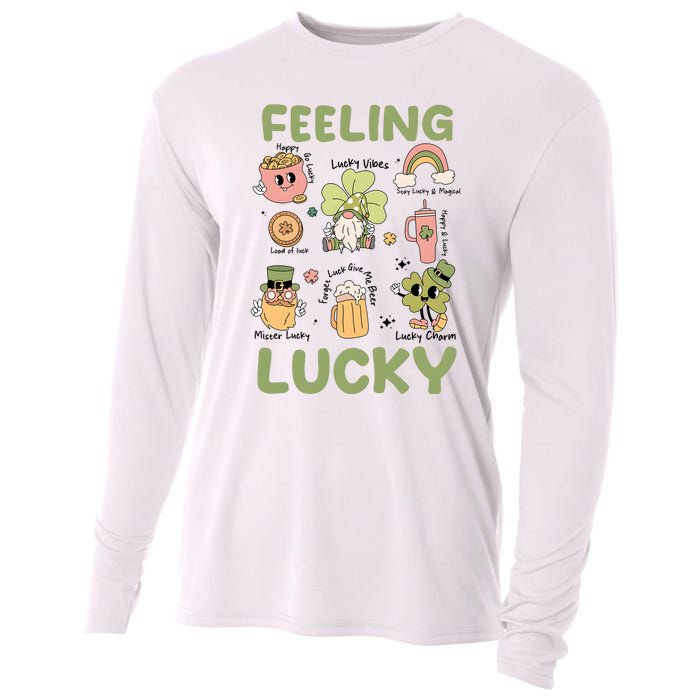 Feeling Lucky St PatrickS Day Lover Funny Drinking Team Cooling Performance Long Sleeve Crew