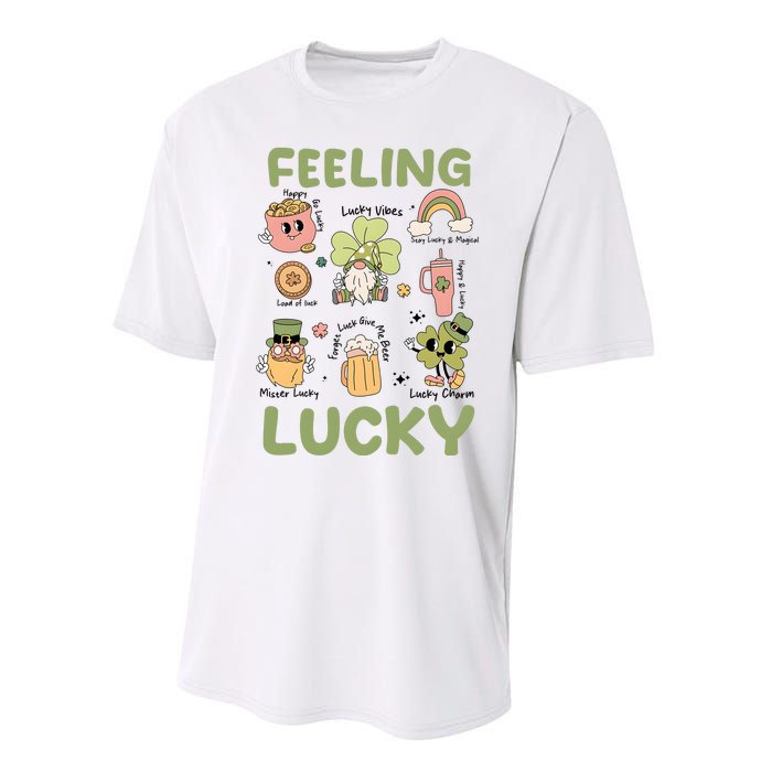 Feeling Lucky St PatrickS Day Lover Funny Drinking Team Performance Sprint T-Shirt