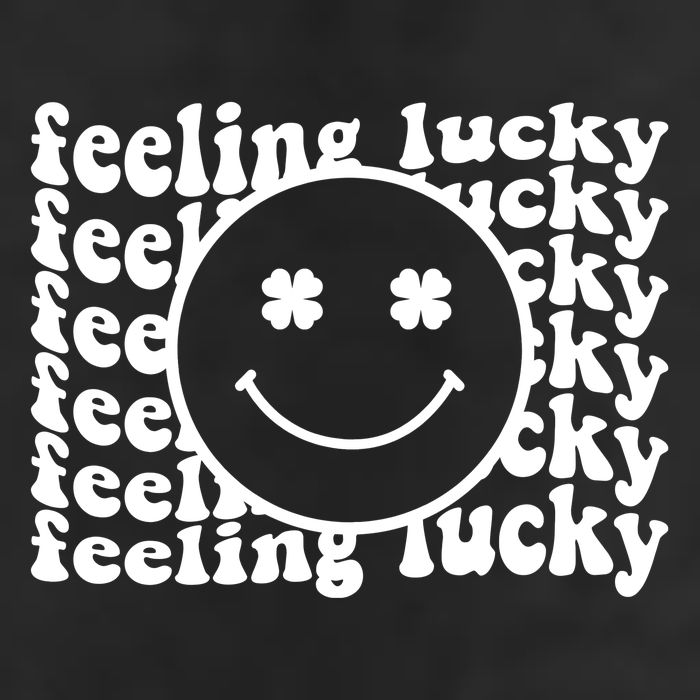 Feeling Lucky St Patricks Day Smile Face Emoji 7 Panel Mesh Trucker Snapback Hat
