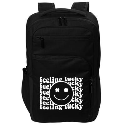 Feeling Lucky St Patricks Day Smile Face Emoji Impact Tech Backpack